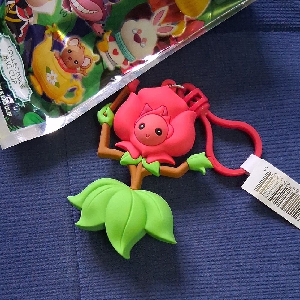 Disney Rose Alice in Wonderland Character Keychain Bag Clip Boxlunch